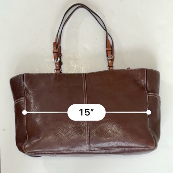 🐝 Coach X-Large Chelsea Brown Pebbled Leather Tote - G063-F10026 - Picture 11 of 16